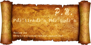 Pálinkás Mátyás névjegykártya